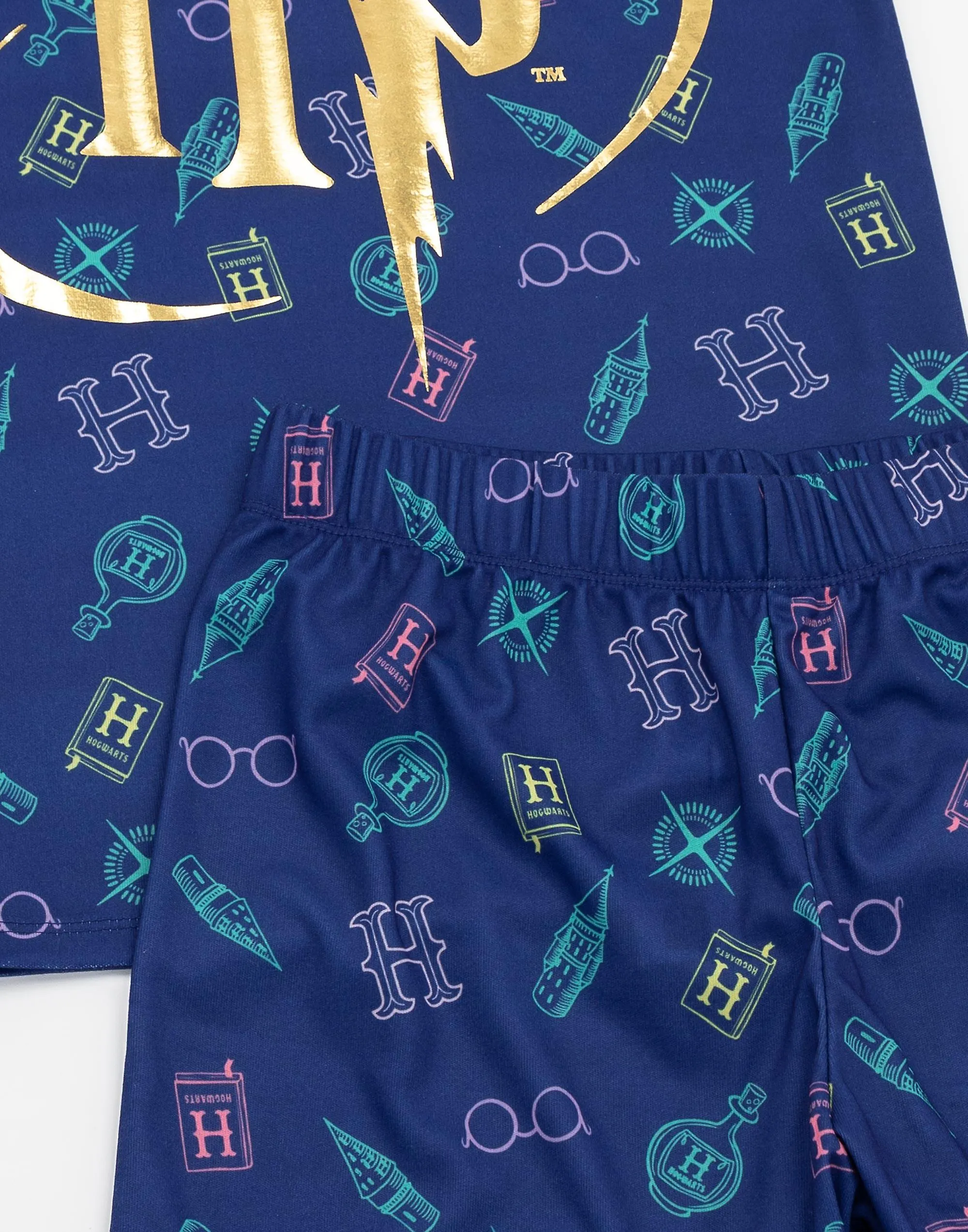 Harry Potter Girls Manga Corta Pierna Corta Pijama Set Azul