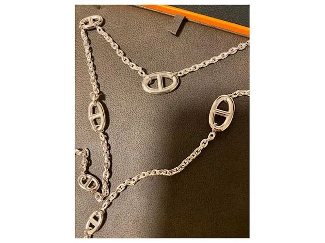 Hermès collar farandola 80 cm Plata 