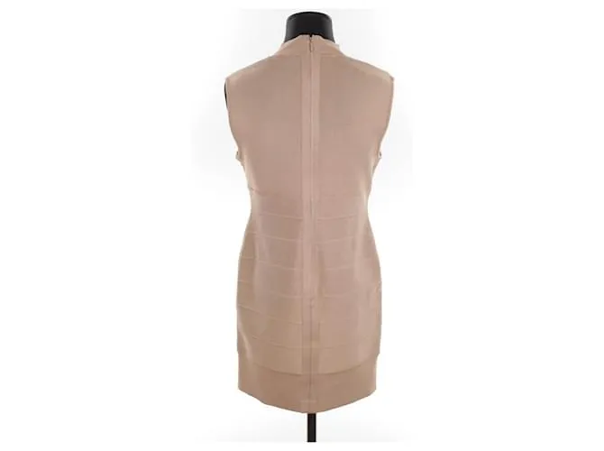 Herve Leger Vestido beige 