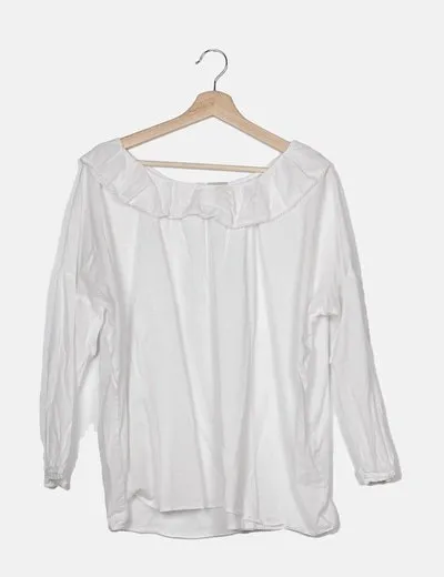 Hoss Intropia Blusa blanca volante