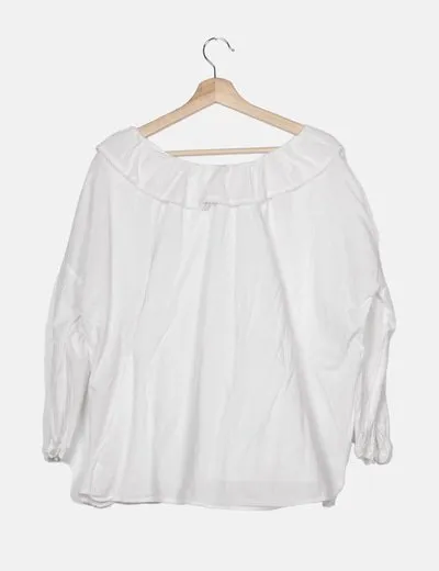 Hoss Intropia Blusa blanca volante