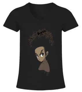 Huey Freeman   Black Power  1 Camiseta cuello pico Mujer