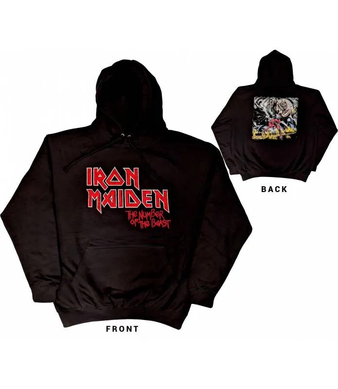 IRON MAIDEN Sudadera Unisex Number Of The Beast Vintage Pullover Rock Off IMHOOD140MB