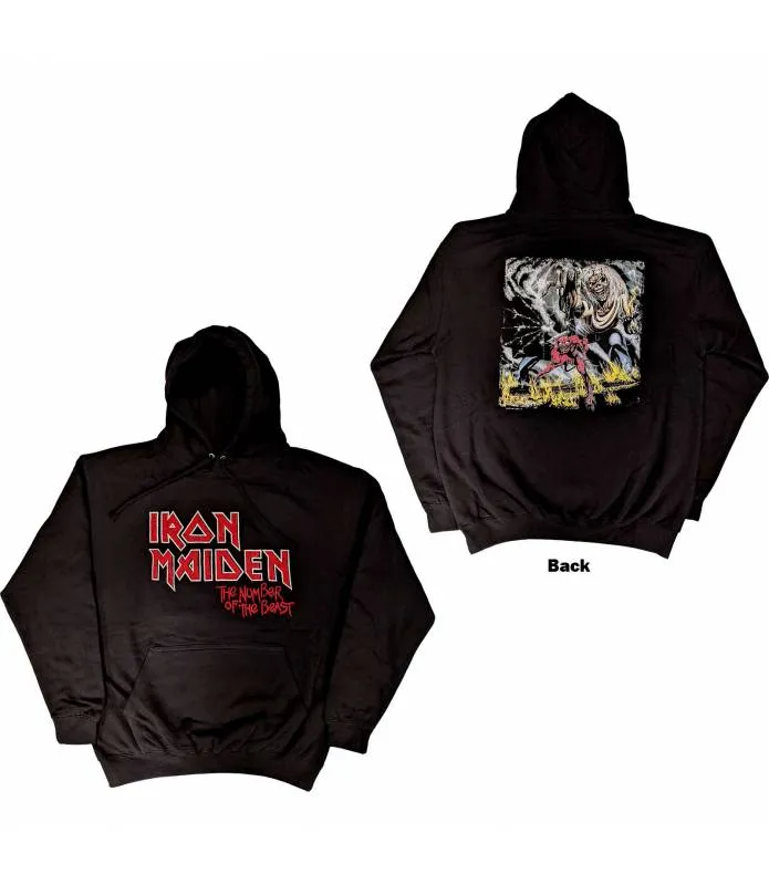 IRON MAIDEN Sudadera Unisex Number Of The Beast Vintage Pullover Rock Off IMHOOD140MB