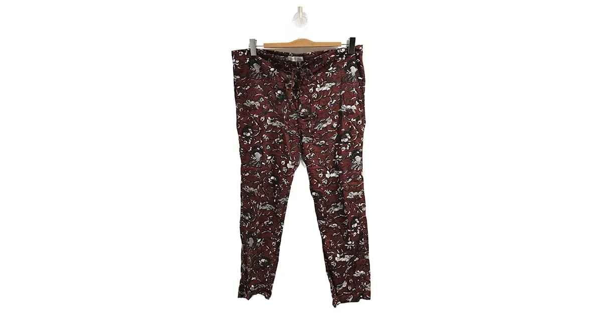 ISABEL MARANT ETOILE Pantalón T.Algodón Internacional XS Burdeos 