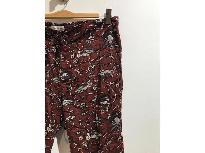 ISABEL MARANT ETOILE Pantalón T.Algodón Internacional XS Burdeos 