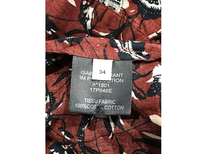 ISABEL MARANT ETOILE Pantalón T.Algodón Internacional XS Burdeos 