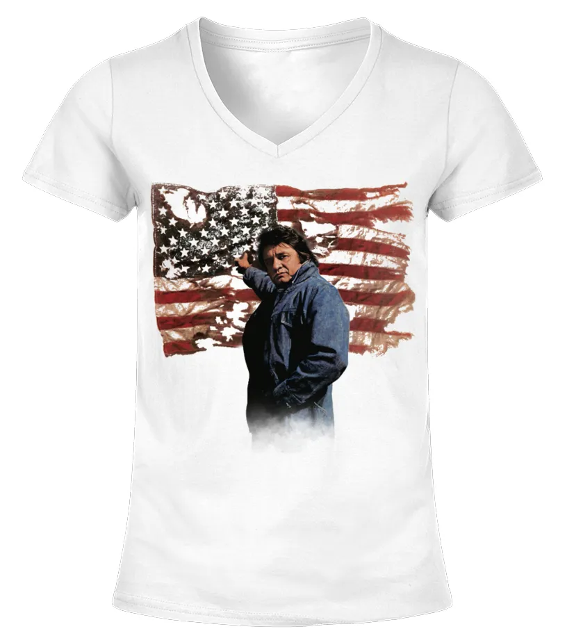 Johnny Cash 2 WT Camiseta cuello pico Mujer