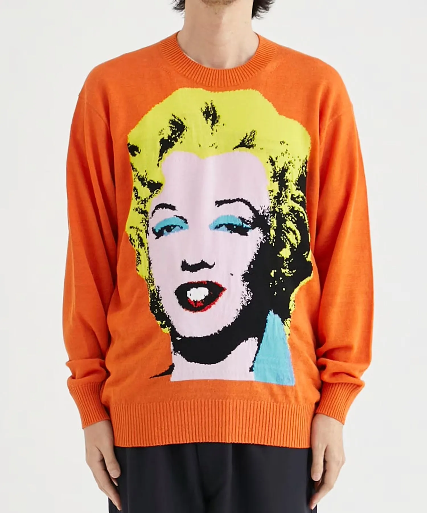 Junya Watanabe Andy Warhol Monroe Knit Sweater Xld Orange