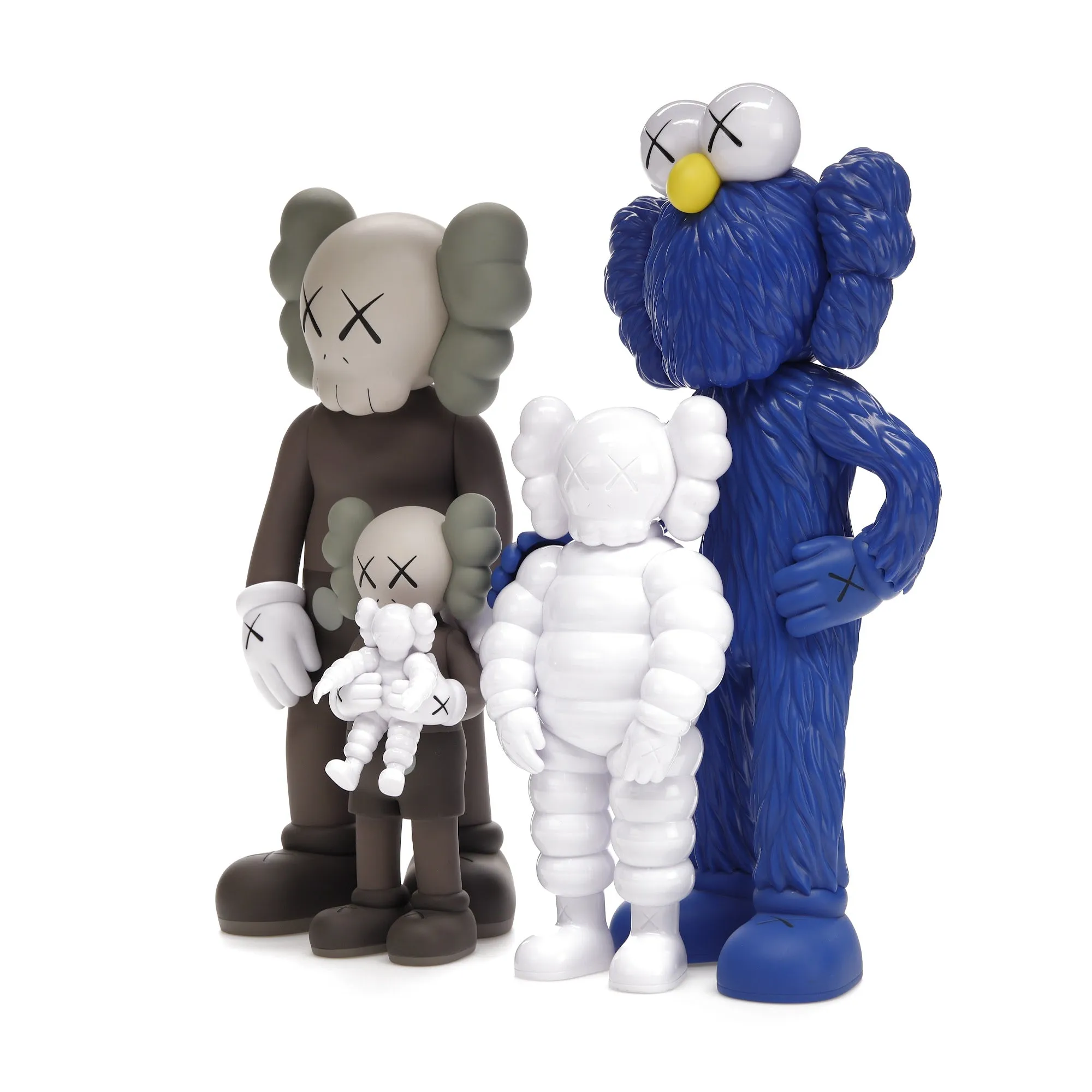 KAWS Family Vinyl Figures Brown/Blue/White