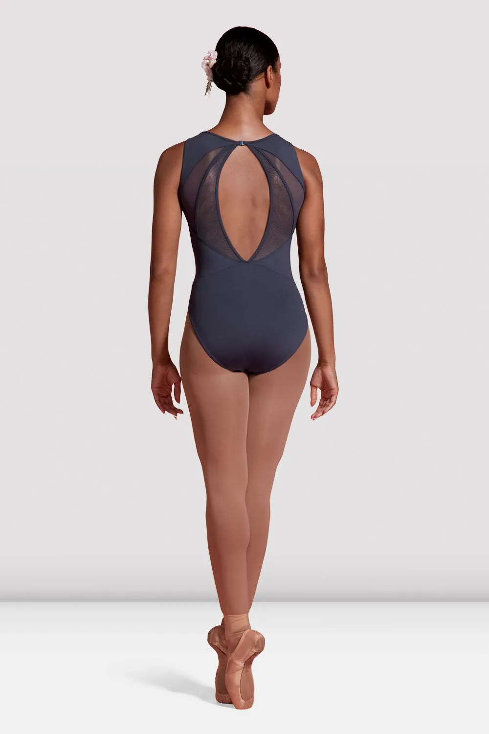 Ladies Mirella Seville Spliced Mesh Open Back Leotard