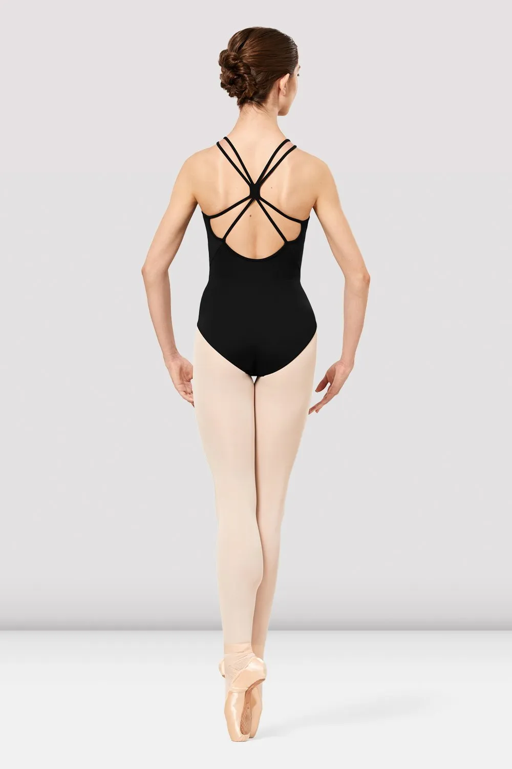 Ladies Sora Mesh Cross Back Embroidered Leotard