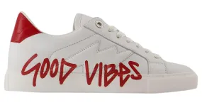 Las zapatillas Flash Good Vibes - Zadig & Voltaire - Cuero - Blanco 