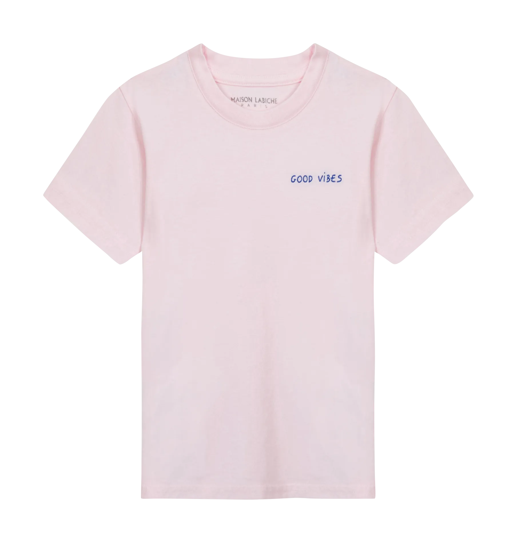 LEON GOOD VIBES - Camiseta de algodón con cuello redondo en rosa