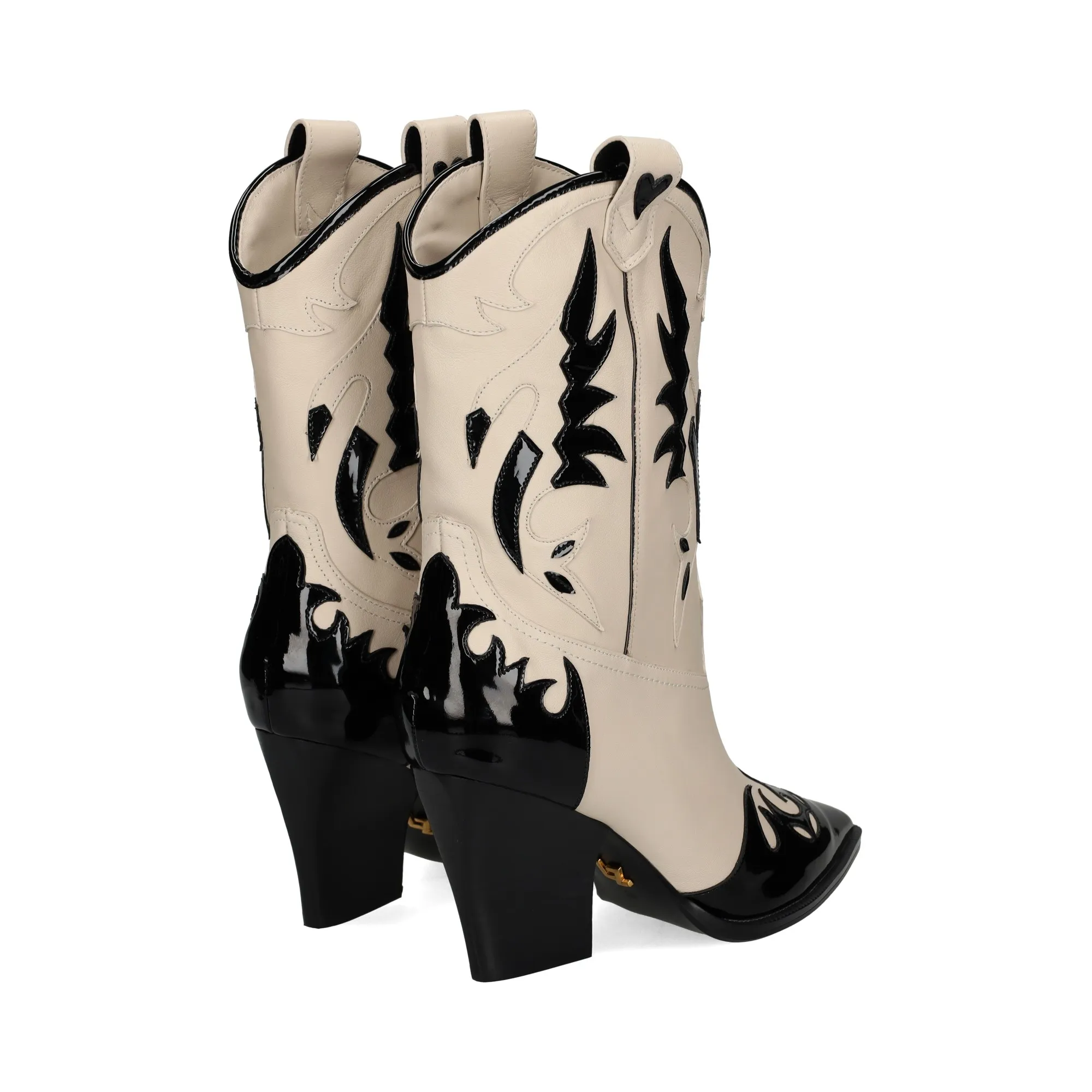 LOLA CRUZ Botas con tacón de Mujer OFF WHITE