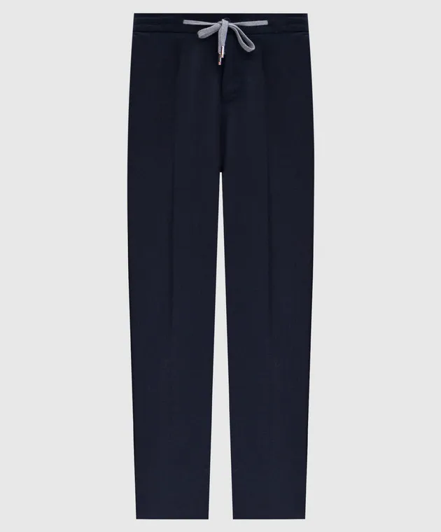 Marco Pescarolo CARACCIOLO blue pants made of wool and cashmere