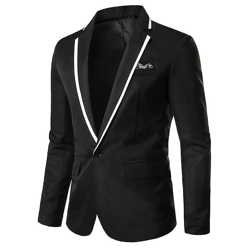 Men's suits, collar colorblock suits, solid color suits