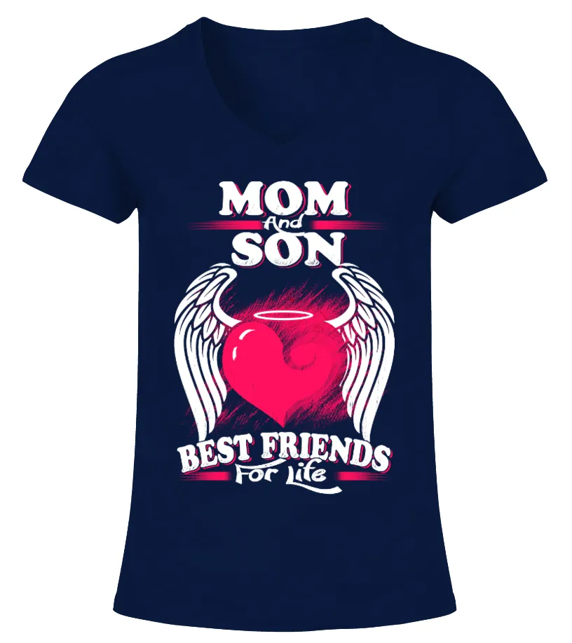 Mom And Son Best Friends Camiseta cuello pico Mujer