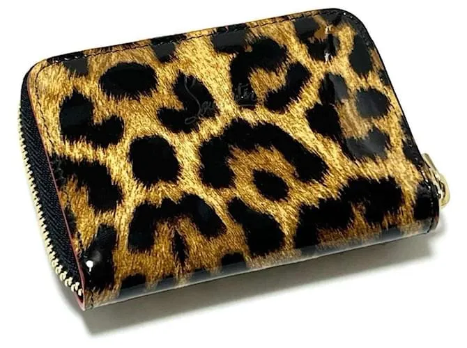 Monedero de leopardo con tachuelas para mujeres Christian Louboutin 