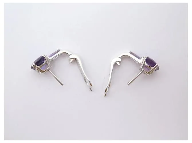 NUEVE PENDIENTES MAUBOUSSIN FREE Y SENSUAL ORO AMATISTA 2.7ct Plata 