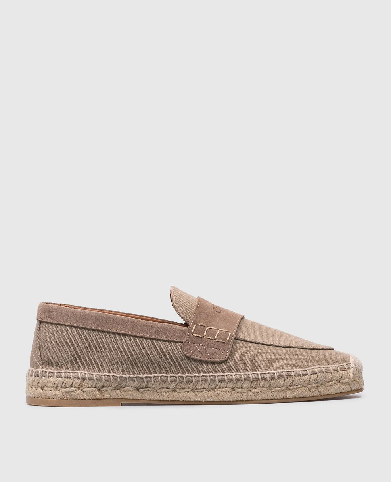 OFFWHITE BIDARETTE ESPADRILLES IN BEIGE WITH EMBOSSED LOGO