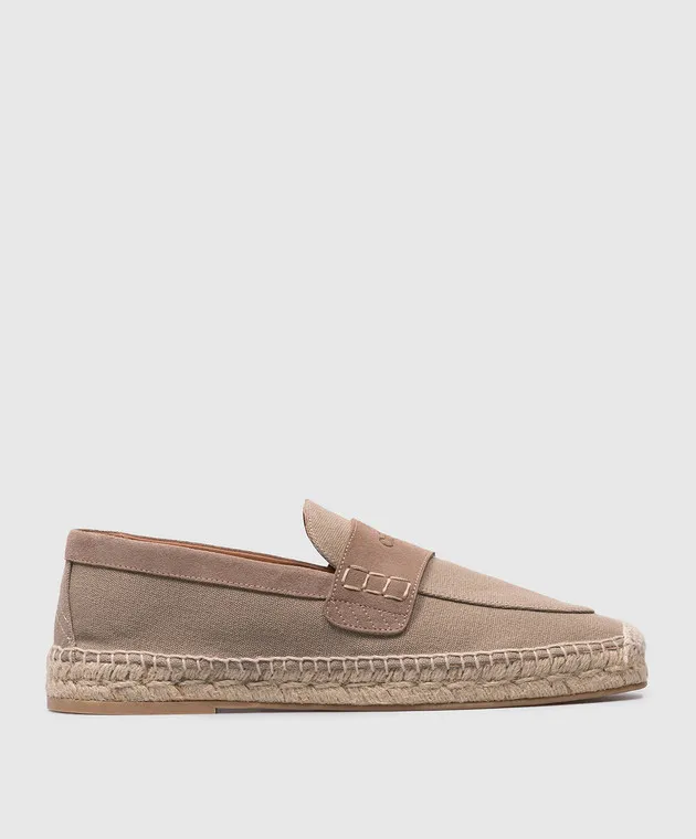 OFFWHITE BIDARETTE ESPADRILLES IN BEIGE WITH EMBOSSED LOGO