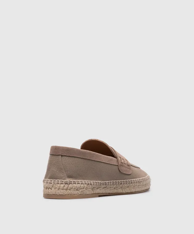 OFFWHITE BIDARETTE ESPADRILLES IN BEIGE WITH EMBOSSED LOGO