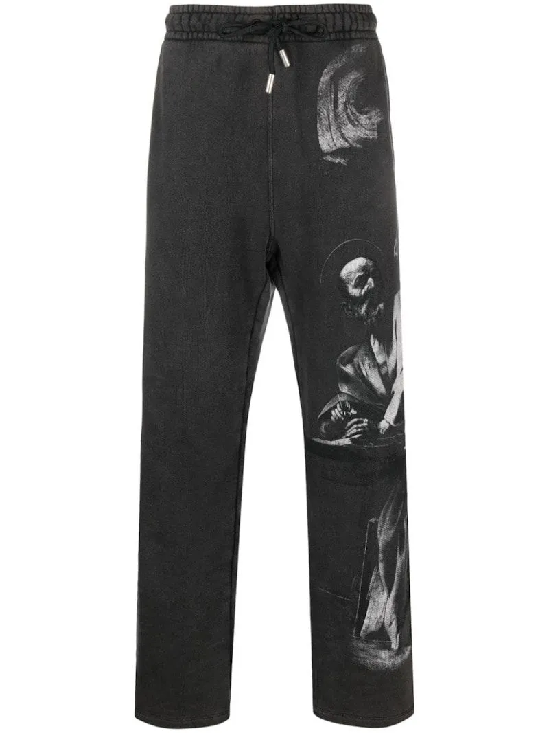 OFFWHITE GRAPHICPRINT TRACK PANTS BLACK