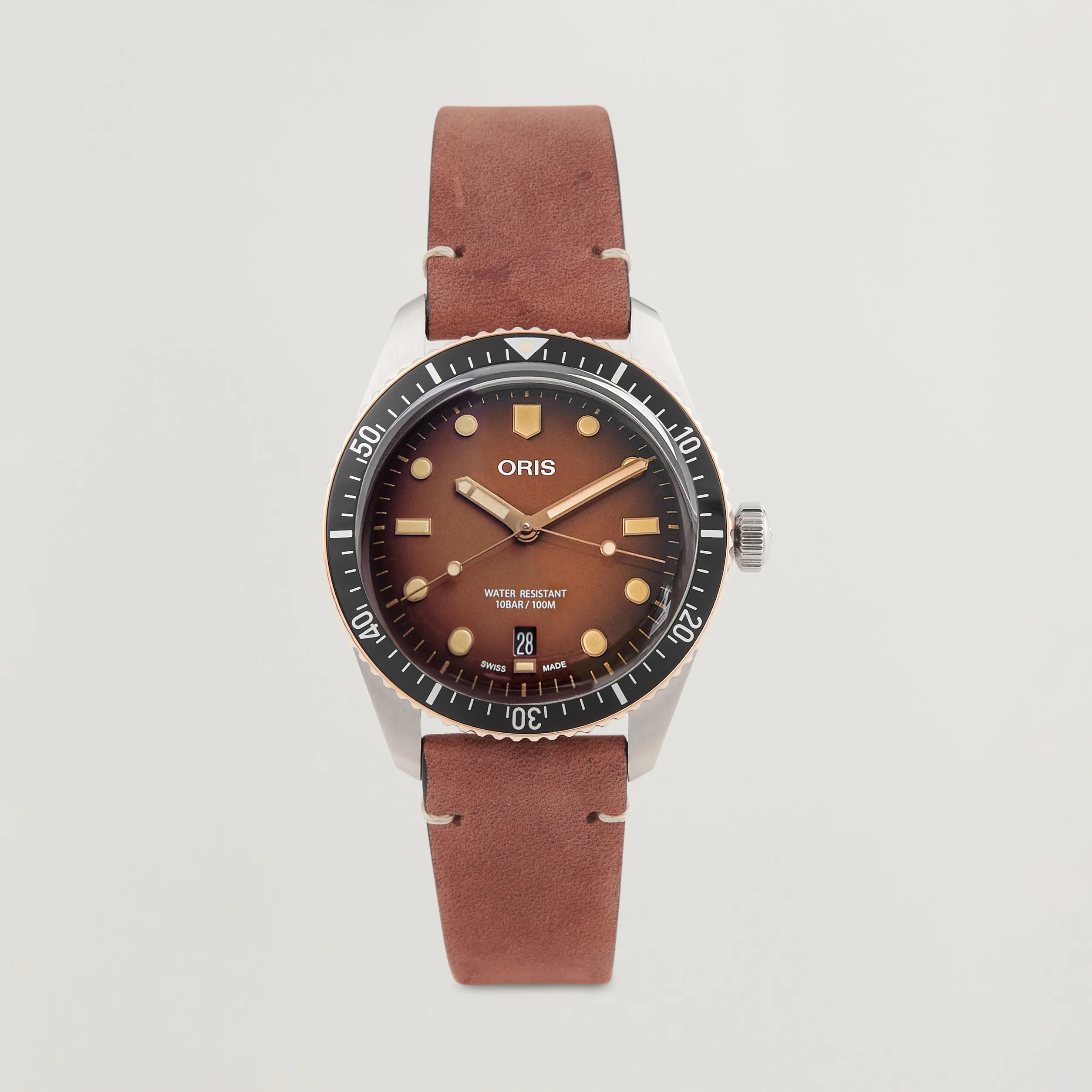 ORIS DIVERS SIXTYFIVE 40MM LEATHER BRACELET BROWN