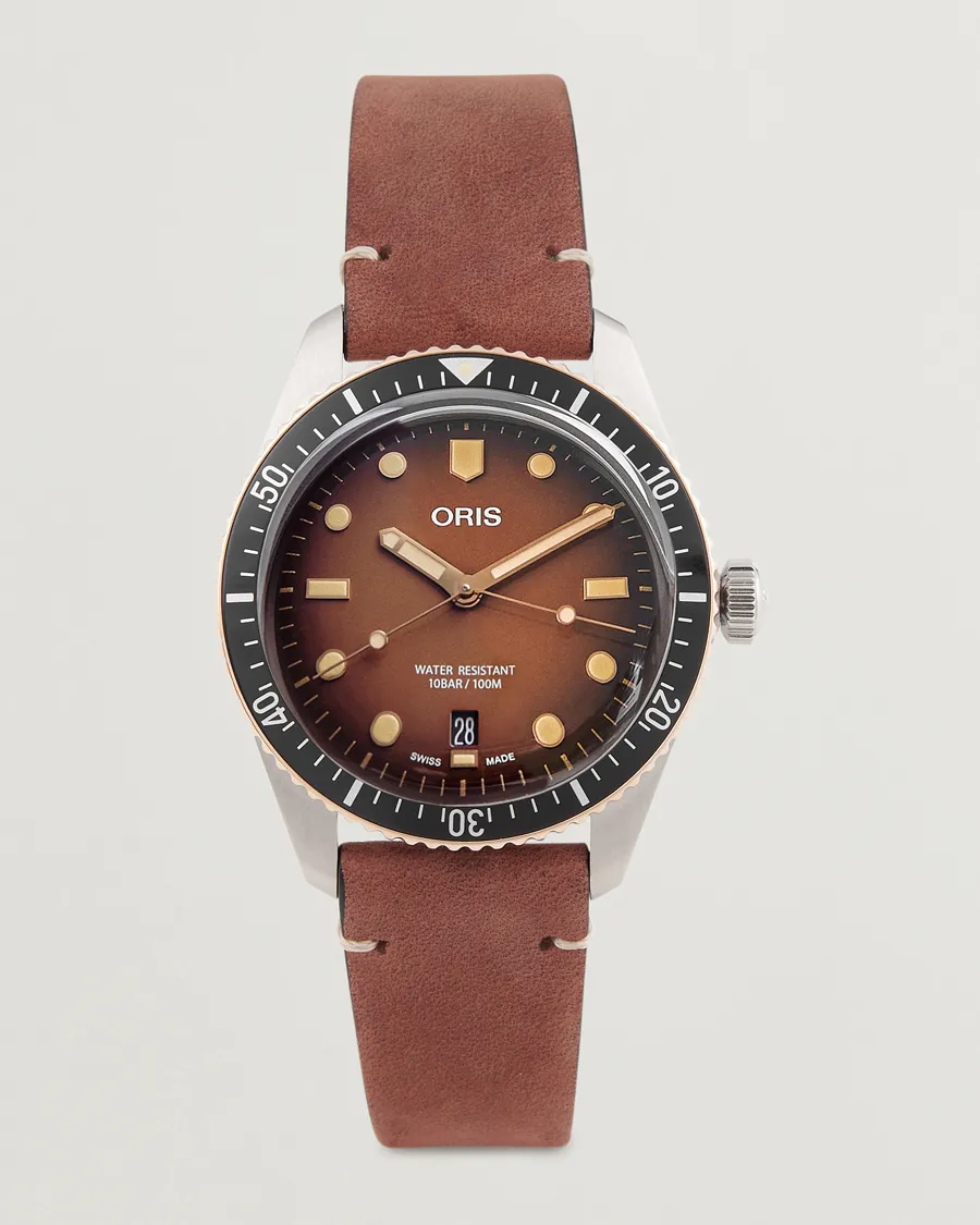 ORIS DIVERS SIXTYFIVE 40MM LEATHER BRACELET BROWN