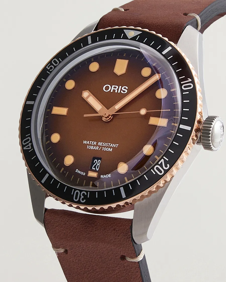 ORIS DIVERS SIXTYFIVE 40MM LEATHER BRACELET BROWN