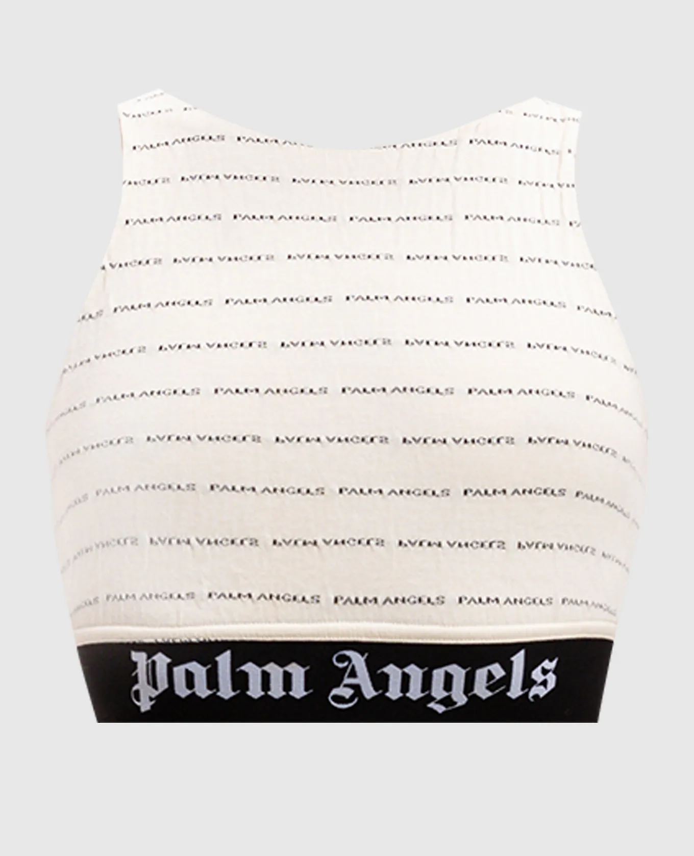 Palm Angels Beige top with a logo pattern