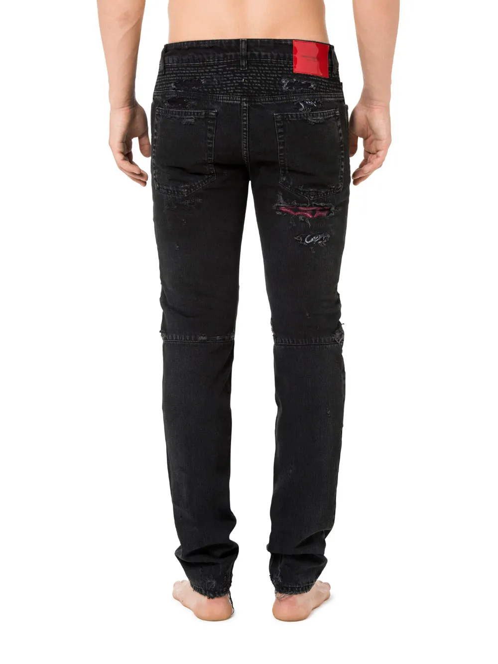 PANTALON SNAKES BIKER JEANS NEGRO