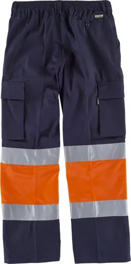 Pantalón combinado con cintura elástica Marino Naranja