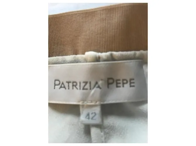 Pantalón de encaje Patrizia Pepe Beige Crema 