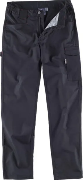 Pantalón elástico bidireccional, multibolsillos Negro