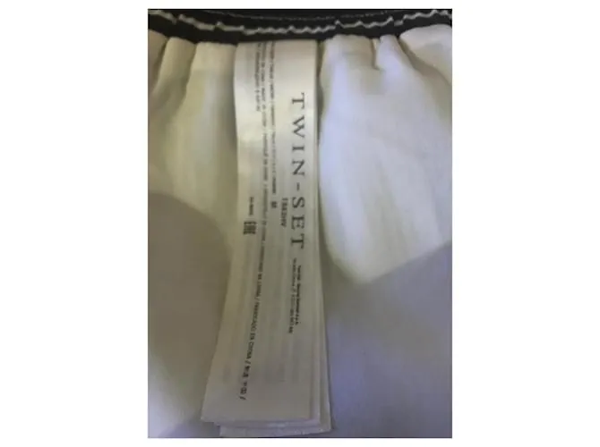 Pantalón Twin Set rayas lentejuelas Negro Blanco 