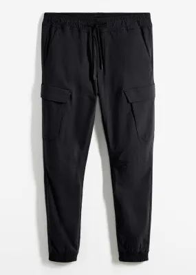 Pantalón térmico con aspecto regular, bolsillos tipo cargo y corte recto Negro