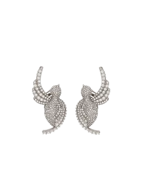 Pendientes golondrina de strass y paladio