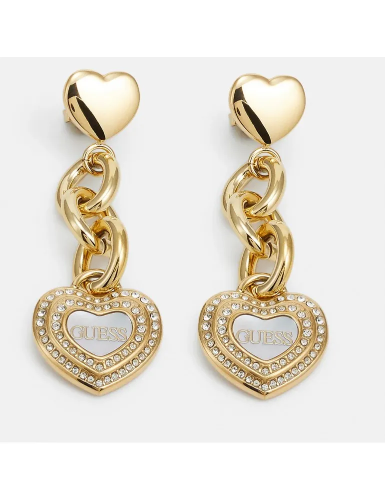 Pendientes Guess Mujer Amami Corazones Acero Dorado