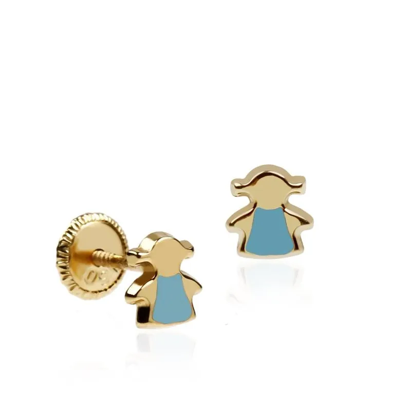 Pendientes "Blue Girl" Oro 18k