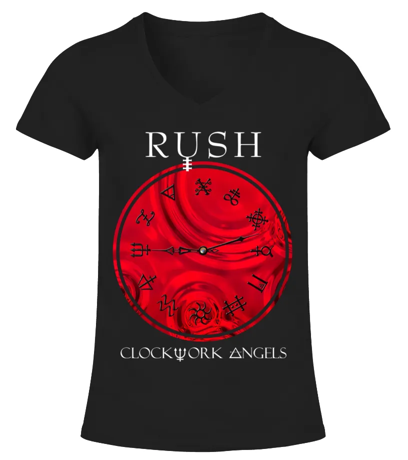 PGSRBK. RUSH  CLOCKWORK ANGELS (2012) CAMISETA CUELLO PICO MUJER