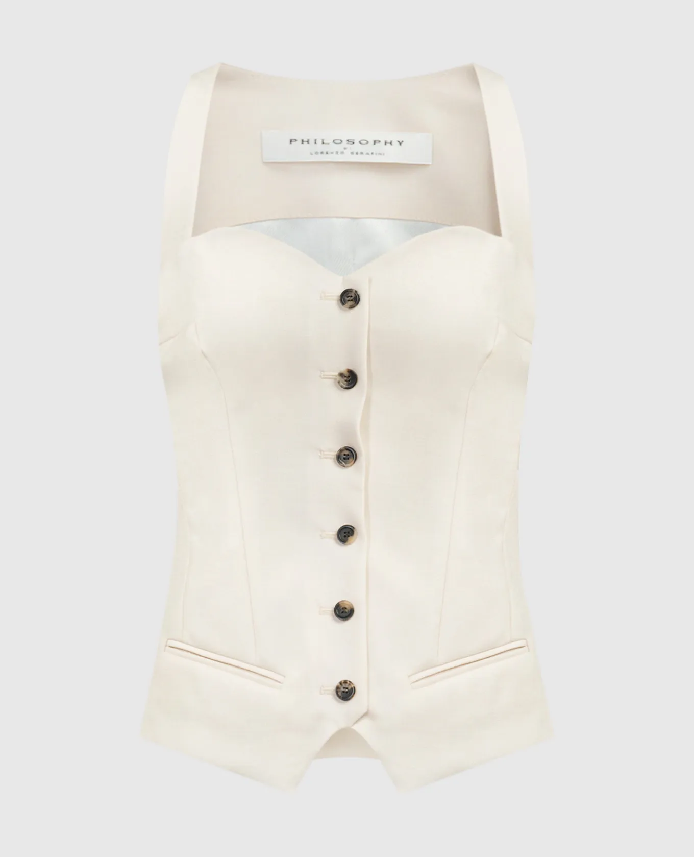 Philosophy di Lorenzo Serafini Beige top with wool