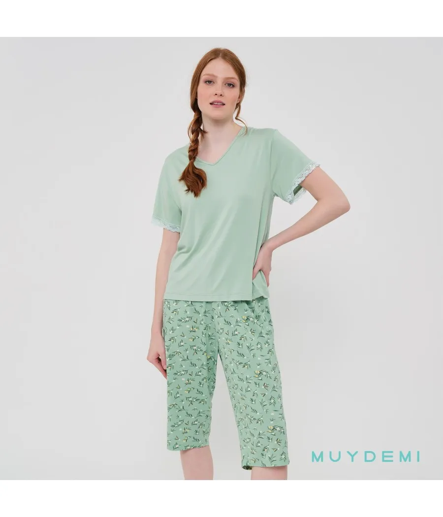 Pijama verano mujer Muydemi pirata verde