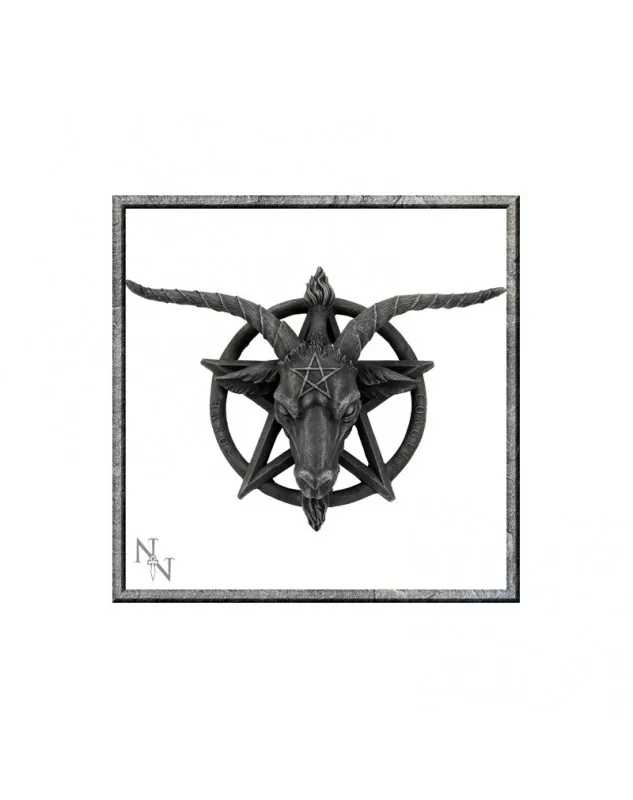 PLACA DE PARED BAPHOMET COLOR NEGRO 40CM APPROX