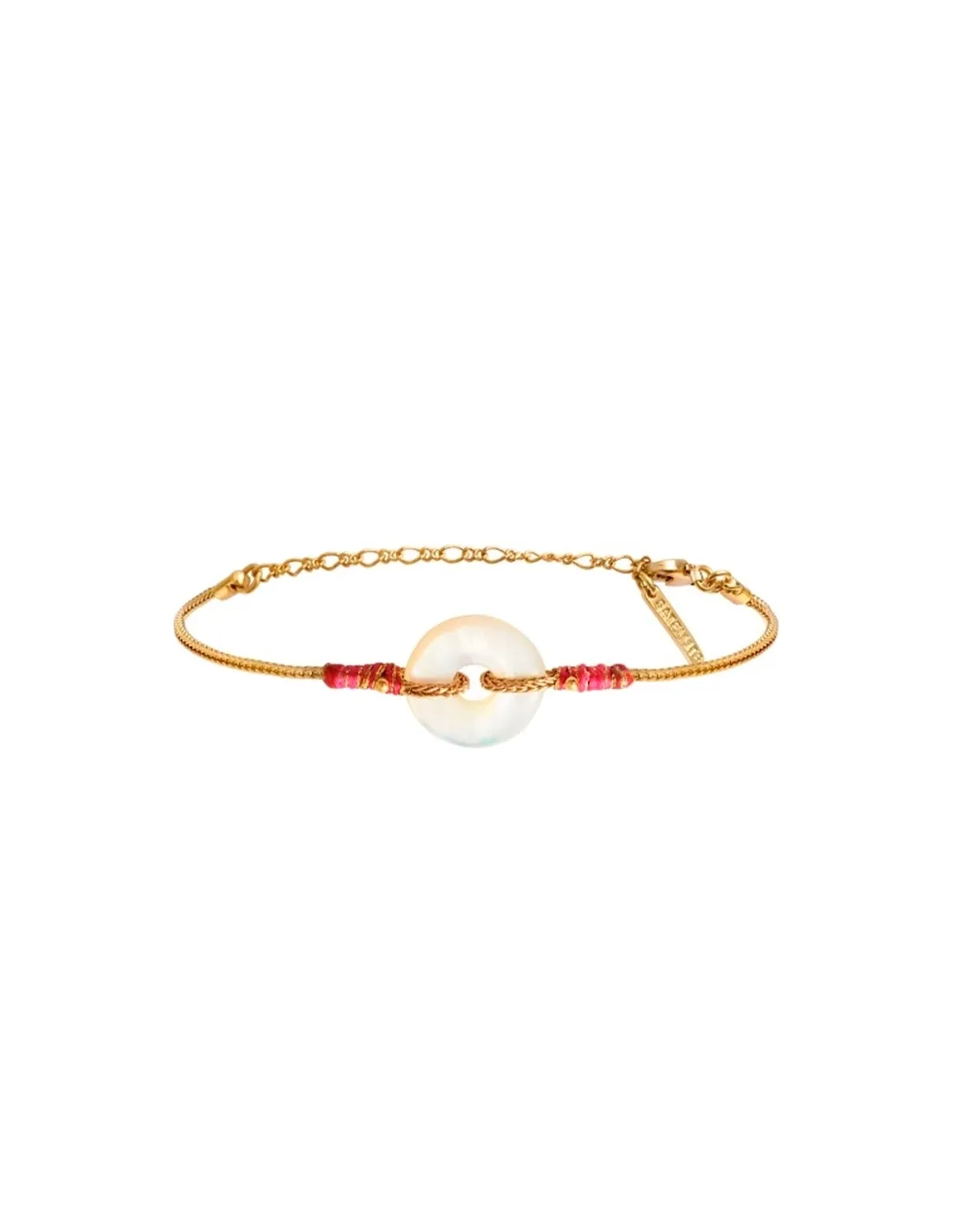 Pulsera Babylone hilo de seda nácar blanco