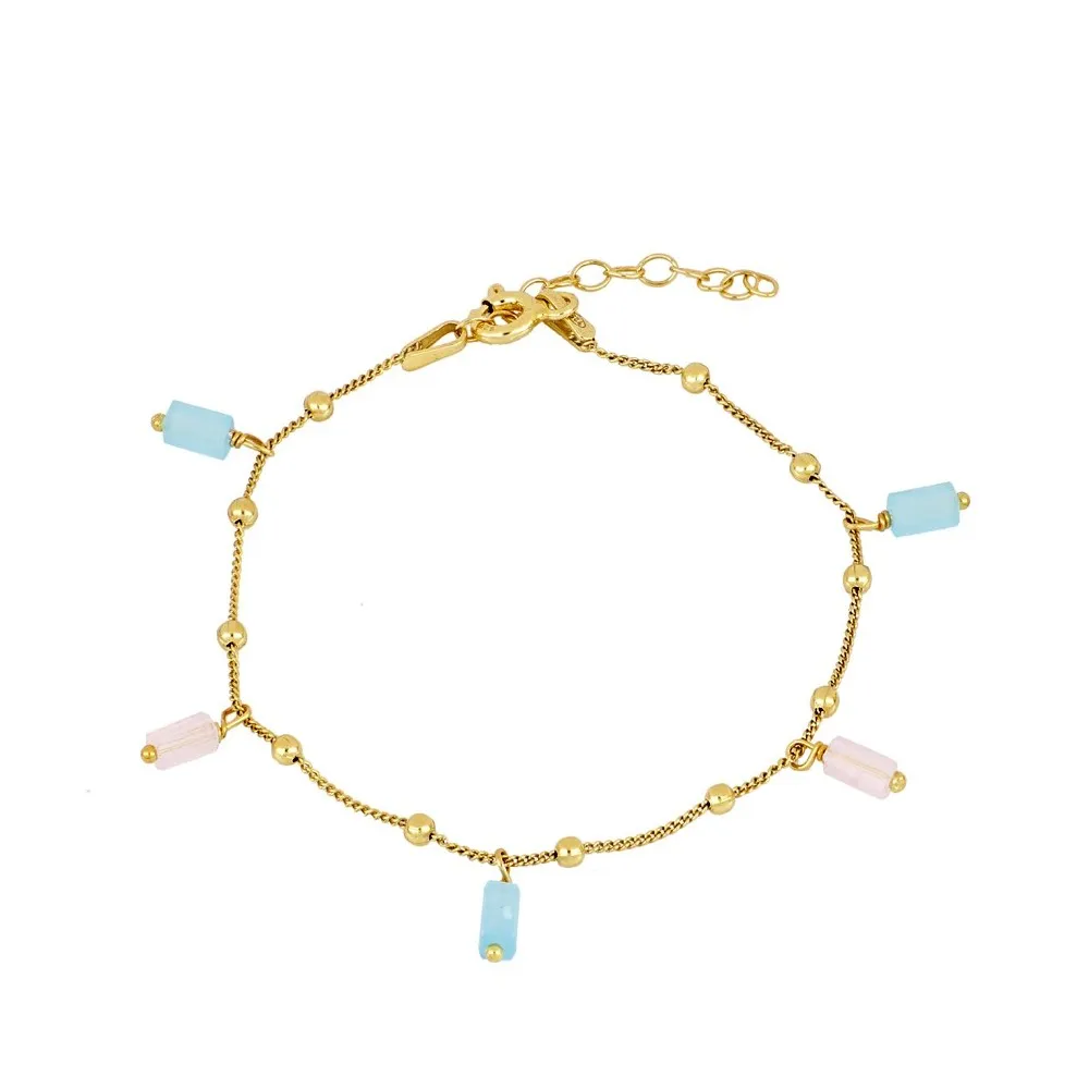 Pulsera Flore Turquoise & Rose Oro