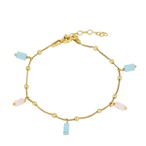 Pulsera Flore Turquoise & Rose Oro