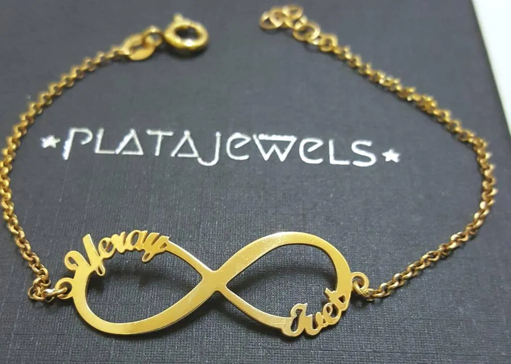 Pulsera Infinito Personalizada Oro