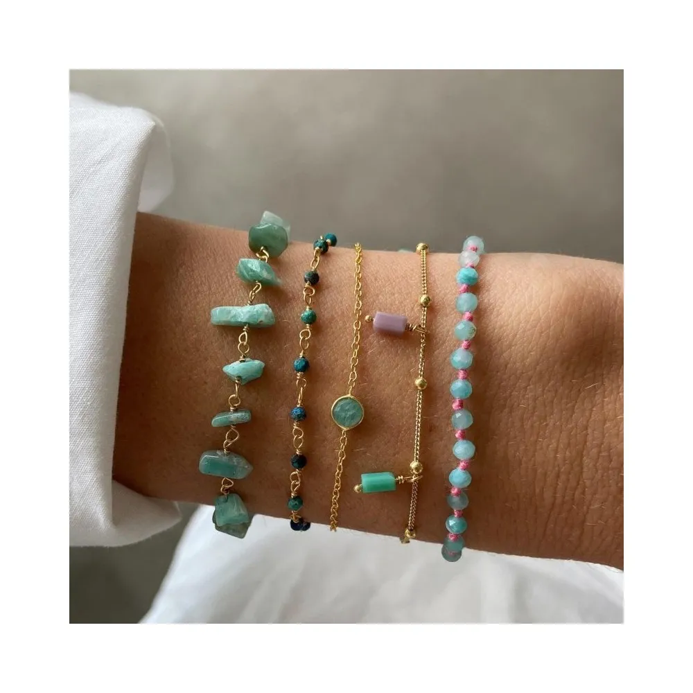 Pulsera Karina Amazonita Oro